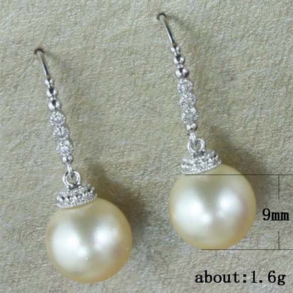 "Dainty Hot Silver Plated Exclusive Pearl Earrings for Women, - Picture 2 of 7